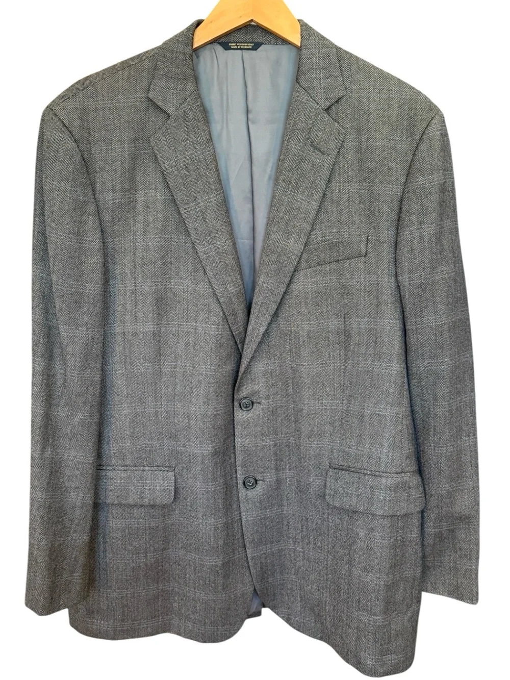 Brooks Brothers Madison 44L Lanificio Campore Wool Gray Herringbone Sport Coat